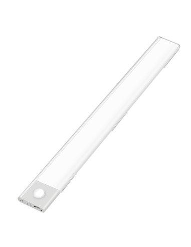 
LED023 Lámpara LED para armario, 40 cm, 160 lm, 1100 mAh, con detector de movimiento, color blanco