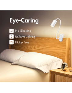 
LED024 Lámpara LED con pinza, 4000 K, 200 lm, cuello flexible de 360°, brillo de 3 niveles, funcionamiento táctil, blanco 2