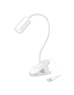 
LED024 Lámpara LED con pinza, 4000 K, 200 lm, cuello flexible de 360°, brillo de 3 niveles, funcionamiento táctil, blanco