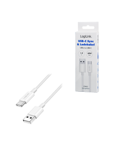 
CU0320 Cable de  0,50m USB 2.0 0.48 Gbit/s  PD60W USB C Macho a USB-A Macho Blanco NYLON Logilink Retail 2