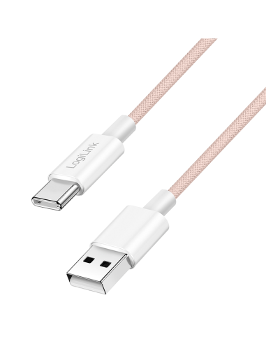 
CU0324 Cable de  1,00m USB 2.0 0.48 Gbit/s  PD60W USB C Macho a USB-A Macho Rosa NYLON Logilink Retail