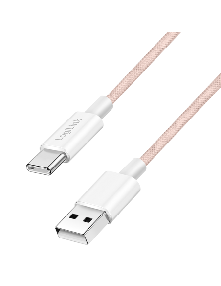
CU0324 Cable de  1,00m USB 2.0 0.48 Gbit/s  PD60W USB C Macho a USB-A Macho Rosa NYLON Logilink Retail