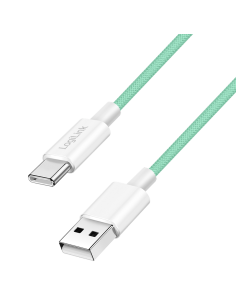 
CU0326 Cable de  0,50m USB 2.0 0.48 Gbit/s  PD60W USB C Macho a USB-A Macho Verde NYLON Logilink Retail