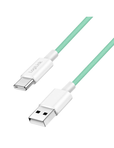 
CU0326 Cable de  0,50m USB 2.0 0.48 Gbit/s  PD60W USB C Macho a USB-A Macho Verde NYLON Logilink Retail