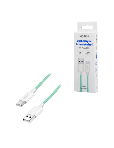 
CU0327 Cable de  1,00m USB 2.0 0.48 Gbit/s  PD60W USB C Macho a USB-A Macho Verde NYLON Logilink Retail 2