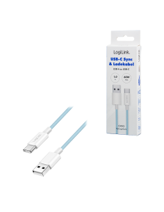 
CU0330 Cable de  1,00m USB 2.0 0.48 Gbit/s  PD60W USB C Macho a USB-A Macho Azul NYLON Logilink Retail 2