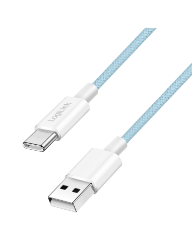 
CU0331 Cable de  1,50m USB 2.0 0.48 Gbit/s  PD60W USB C Macho a USB-A Macho Azul NYLON Logilink Retail
