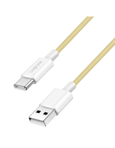 
CU0334 Cable de  1,50m USB 2.0 0.48 Gbit/s  PD60W USB C Macho a USB-A Macho Amarillo NYLON Logilink Retail