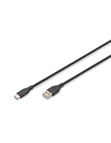 
AK-300340-005-S Cable de  0,50m USB 2.0 480 Mb PD60W USB C Macho a USB-A Macho Negro CABLE DE SILICONA Digitus
