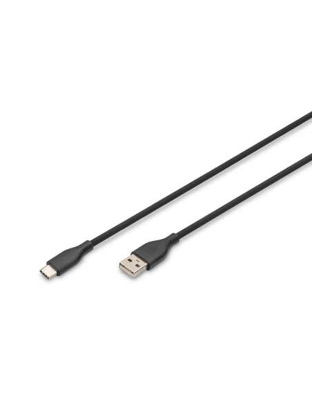 
AK-300340-005-S Cable de  0,50m USB 2.0 480 Mb PD60W USB C Macho a USB-A Macho Negro CABLE DE SILICONA Digitus