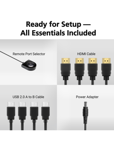 
ATEN CS784H Conmutador KVMP USB 4K HDMI de 4 puertos (cables incluidos) Nuevo
CS784H