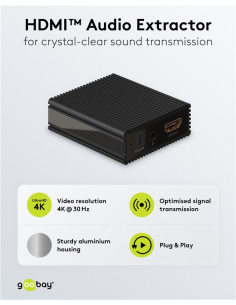
79138 Extractor de audio HDMI 4K/30Hz (3840x2160) UHD  Goobay 2