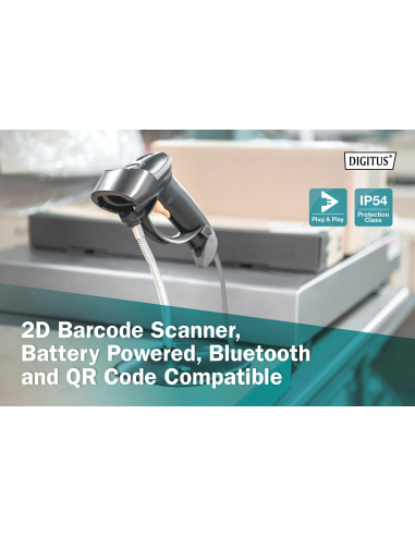 DA-81003 Escáner manual para códigos de barras 2D, con batería, compatible con Bluetooth y código QR 200 exploraciones/min., co