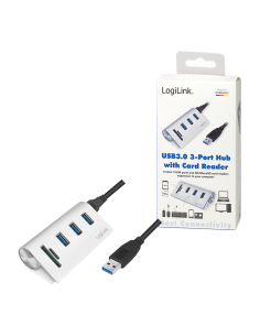 
CR0045 Lector de Tarjetas para Tarjetas SD + Micro SD, Carcasa de Aluminio  Hub USB 3.0 (3 Puertos) Logilink Blister caja car