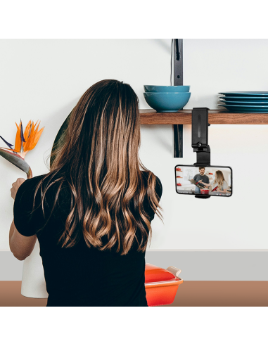 
AA0169 Soporte para smartphone plegable y con abrazadera, para 4,7-6,9", giratorio 360°, negro