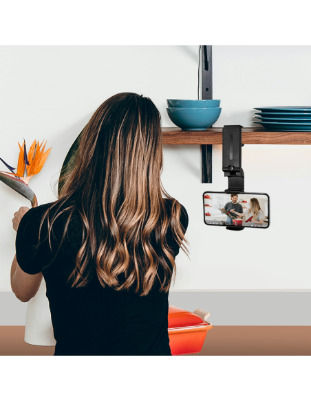 
AA0169 Soporte para smartphone plegable y con abrazadera, para 4,7-6,9", giratorio 360°, negro