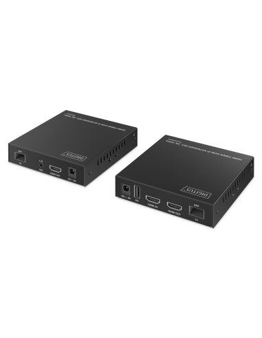  DIGITUS Juego de extensor IP KVM de fibra HDMI, 4K/60Hz