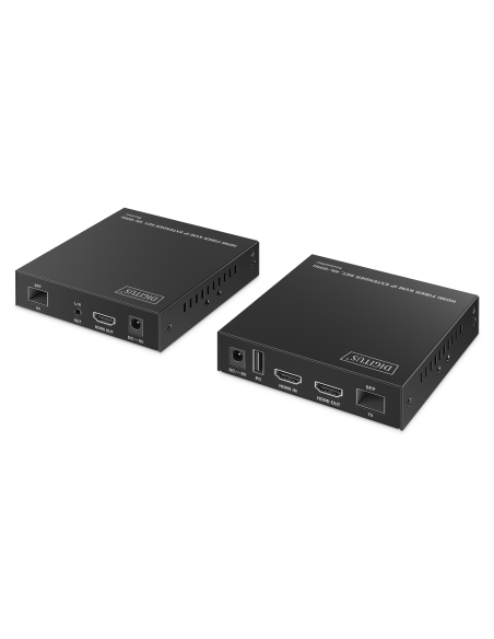  DIGITUS Juego de extensor IP KVM de fibra HDMI, 4K/60Hz