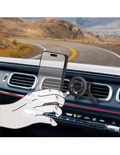 
AA0167 Soporte magnético para smartphone de 3 puntos para rejilla de ventilación del coche, color negro 2