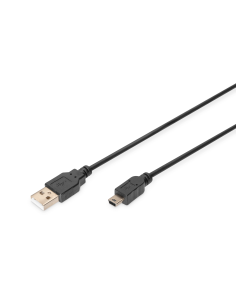 
AK-300130-018-S Cable USB  1.8m USB 2.0 A-M miniB-M Negro (5 pin )