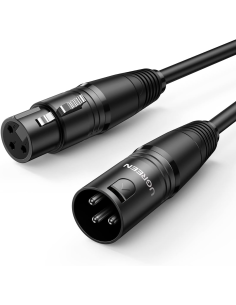 20708 UGREEN - Cable audio microfono XLR 3-pin macho a hembra de 1m Ugreen
