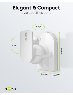 
Goobay 49394 Soporte universal para altavoces
 2 soportes universales Blancos, giratorios e inclinables, para altavoces de ha 2