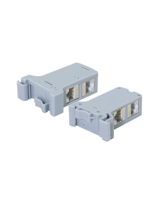 Adaptador para carril DIN con 2 acopladores en línea Cat.6A RJ45 hembra/hembra, apantallado 2