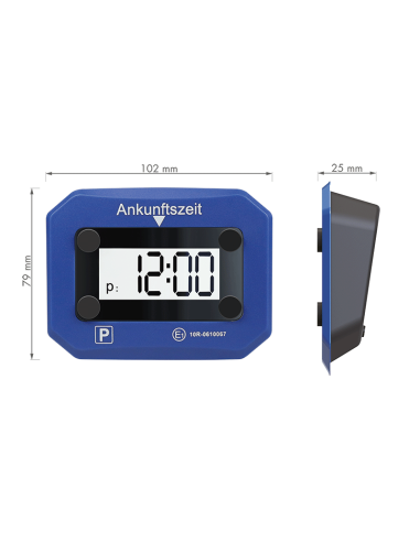 
AA0189 Reloj de parquímetro Digital con activación automática, 24 Horas, Fecha y Hora, luz SOS 