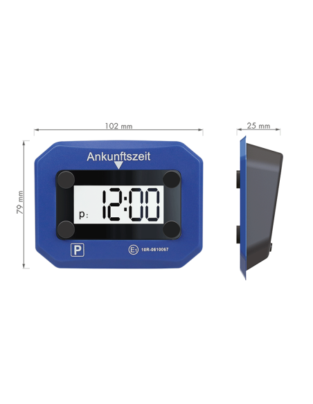 
AA0189 Reloj de parquímetro Digital con activación automática, 24 Horas, Fecha y Hora, luz SOS 