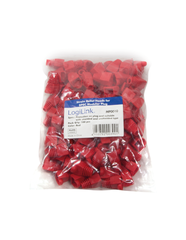 Capuchón RJ45 Rojo Ø5,8mm ( 100 unidades )