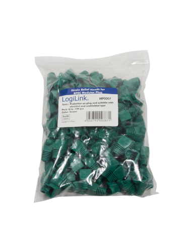 
Capuchón RJ45 Verde Ø5,8mm  LOGILINK    (PRECIO 100 UNIDADES )