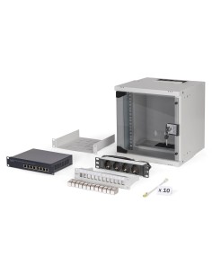 Conjunto de red de 10", carcasa mural 6U y accesorios, gr Versión SOHO Pro, sin montar