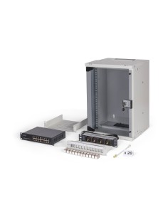 Conjunto de red de 10", carcasa mural 9U y accesorios, gr Versión SOHO Pro, sin montar