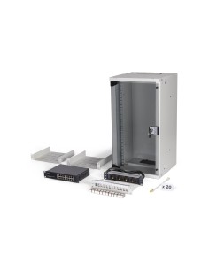 Conjunto de red de 10", carcasa mural 12U y accesorios, gr Versión SOHO Pro, sin montar