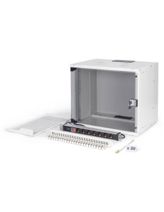 Conjunto de red de 19", carcasa mural 9U y accesorios, gr Versión SOHO Pro, sin montar