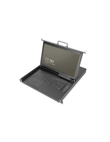 Consola modular HD LCD TFT, teclado TR con 1 puerto KVM, teclado TR, negro RAL 9005