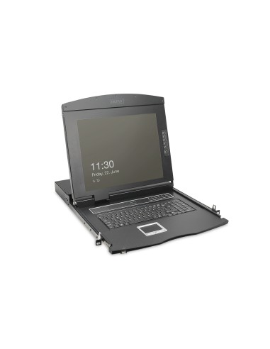 Consola modular TFT HD de 43,2 cm (19") con KVM de 16 puertos, negro RAL 9005, teclado FR