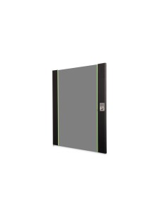 Puerta frontal de cristal para armario mural de 19" 16U UNIQUE Color negro (RAL 9005)
