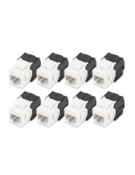 
Conector Hembra KeyStone Cat 6 NO apantallado  Blanco Sin Herramientas, 8 pcs