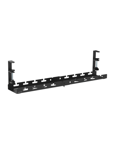 KAB0094 Organizador de cables, montaje bajo escritorio, con abrazadera, extensible, metálico, negro LOGINLIK