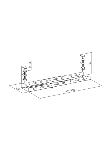 
KAB0094 Organizador de cables, montaje bajo escritorio, con abrazadera, extensible, metálico, negro LOGINLIK