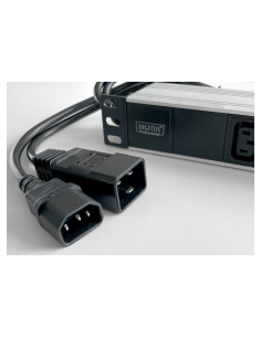 Regleta de enchufes de aluminio 1U, montaje en bastidor, 4x C13, 4x C14, 2x enchufe 16A, extremo abierto