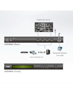 
ATEN VM5404H Matriz de conmutación HDMI 4 x 4 con escalador, compatible con videowall
VM5404H 2