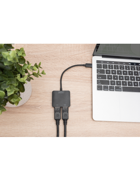 
DS-45339 - Hub de vídeo MST de 2 puertos (USB-C a 2 DP) Doble Monitor Digitus