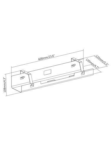 
DA-90450 DIGITUS - -Raíl guía para cables, montaje debajo del escritorio negro