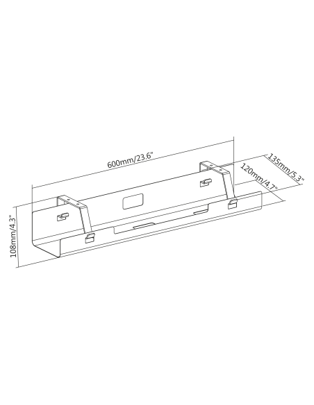 
DA-90450 DIGITUS - -Raíl guía para cables, montaje debajo del escritorio negro