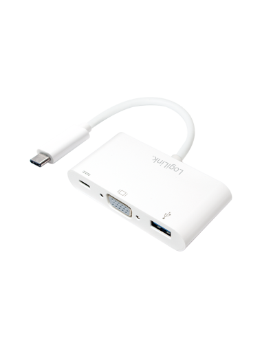 
Adaptador USB 3.1 Tipo C a VGA + USB con PD Logilink