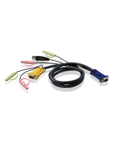 
ATEN 2L-5303U 3Cable KVM VGA USB de 3 m con SPHD 3 en 1 y audio ATEN