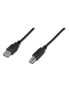 
AK-300105-018-S Cable USB 2.0 A Macho - B Macho negro 1.80m Doble Malla HQ de Digitus
