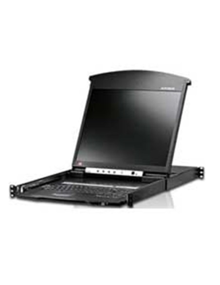 ATEN KL1516AN Conmutador KVM de 16 puertos con pantalla LCD y dos módulos retráctiles de alta densidad de Cat. 5